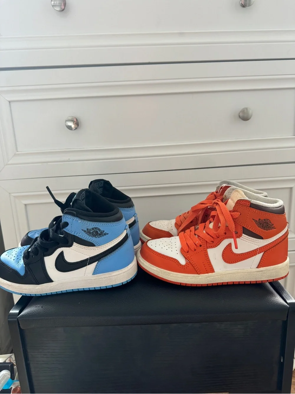 Nike Dunk High Kids Size 13 – 2 Pair Bundle – Orange/White & Black/Blue